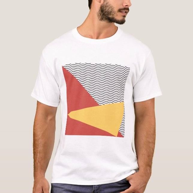 Camiseta padrão Pop de arte dos homens dos anos 80 (Frente)