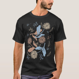 Camiseta Padrão primavera Dandelion em Palatte de Cor Marro