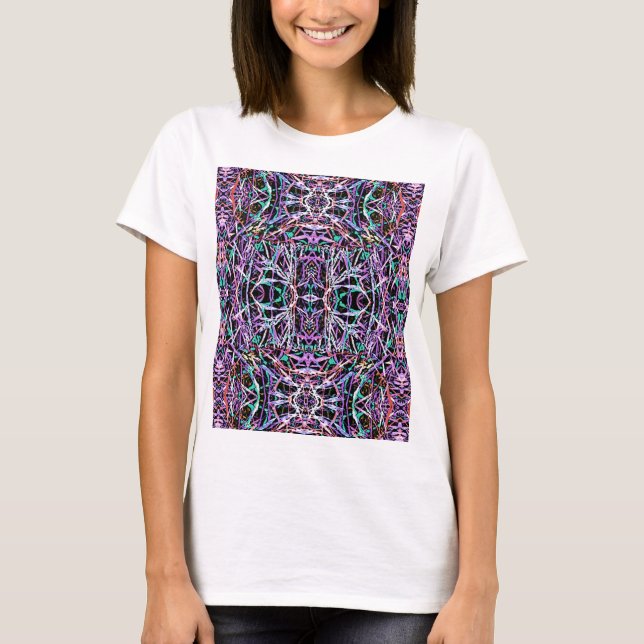 Camiseta Padrão psicodélico a rosa (Frente)