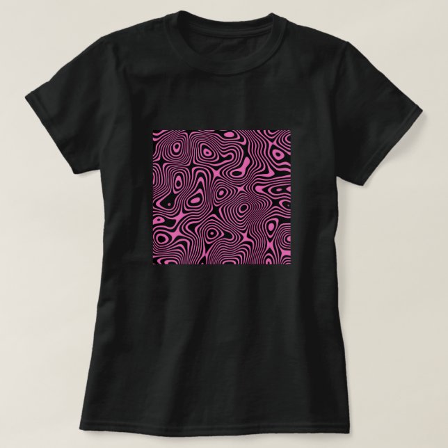 Camiseta Padrão Psicodélico de Onda | Abstrato Trippy Lines (Frente do Design)
