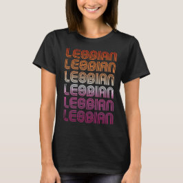 CAMISETA PADRÃO RETRÔ DE ORGULHO LÉSBICO