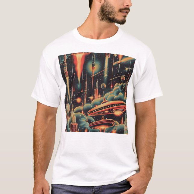 Camiseta Padrão Sci-Fi da Vintage em Tyler (Frente)
