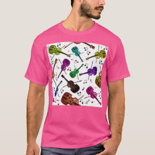Camiseta Padrão sem costura de violino colorido