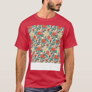 Camiseta Padrão sem costura floral Boho Flor Rosa Bonito Wi