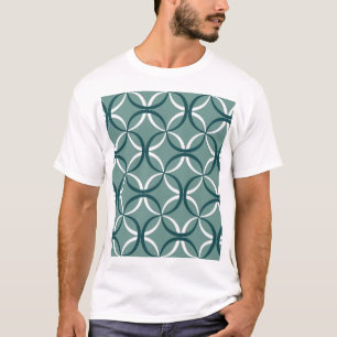 Camiseta Padrão sem costura verde Linhas onduladas