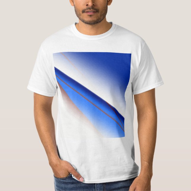 Camiseta Padrão simples branco-azul colorido (Frente)