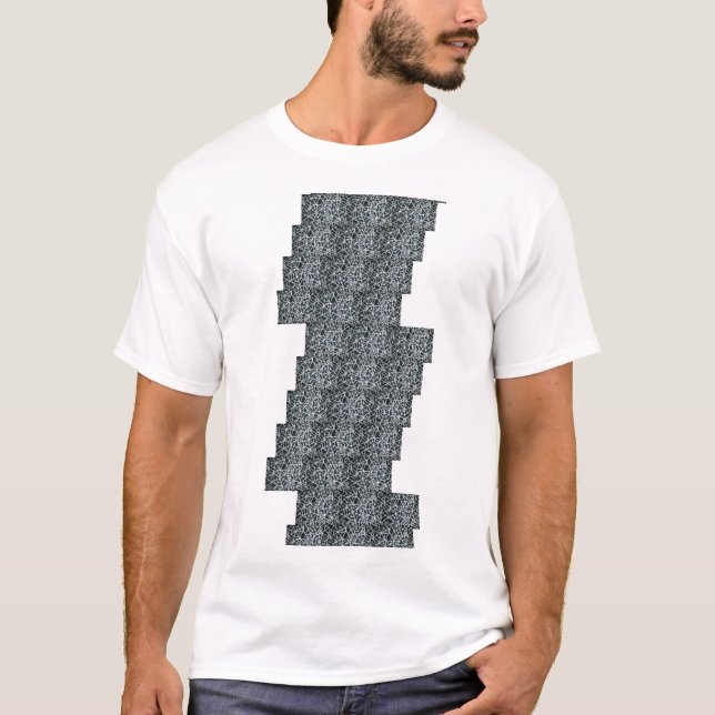 Camiseta Padrão simples de coleta da teia branca e preta (Frente)