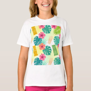 Camiseta Padrão Tiki Havaiano Tropical para Casamento Festa