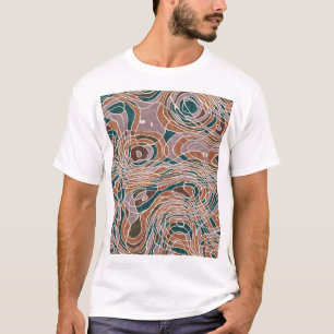 Camiseta Padrão Topográfico Geográfico de Linha abstrato