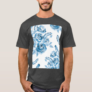 Camiseta Padrão transparente azul de vinheta