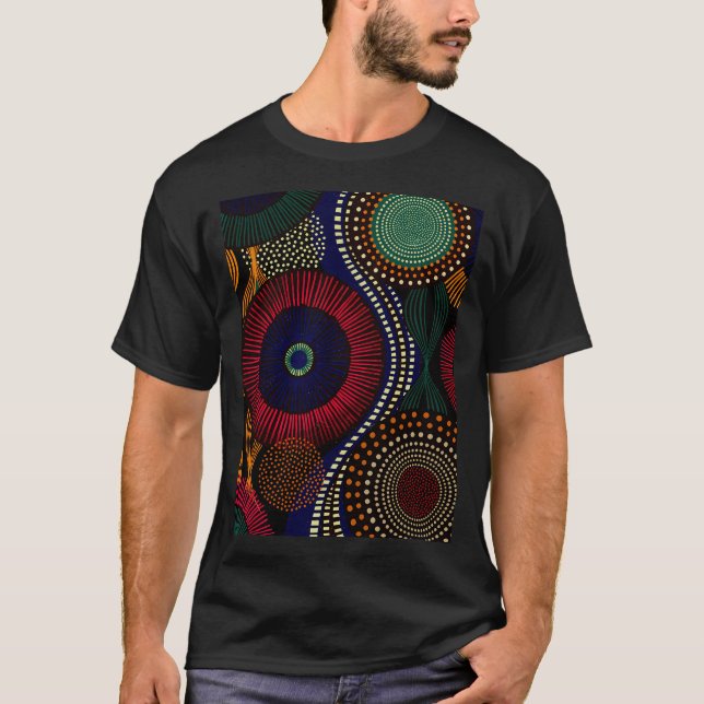 Camiseta Padrão Tribal Africano em Tom Colorido (Frente)