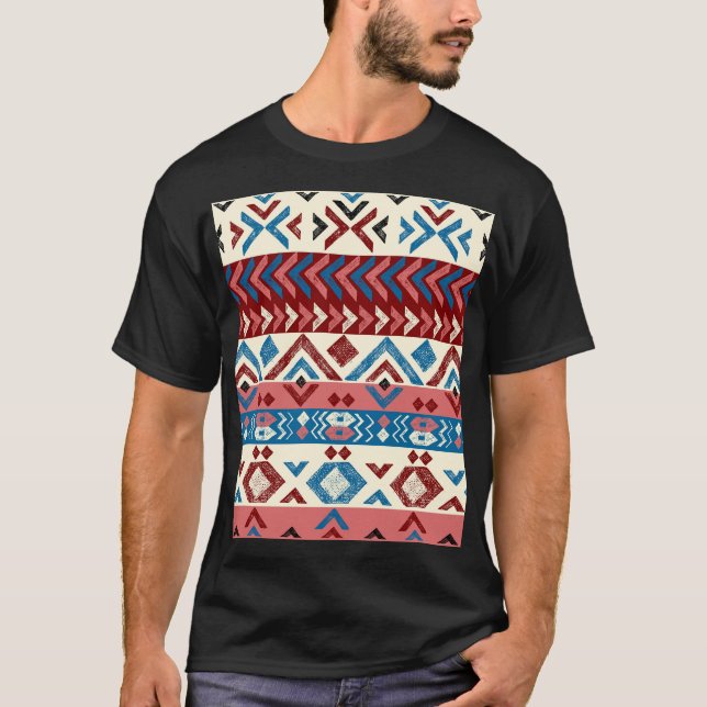 Camiseta Padrão Tribal Colorido (Frente)