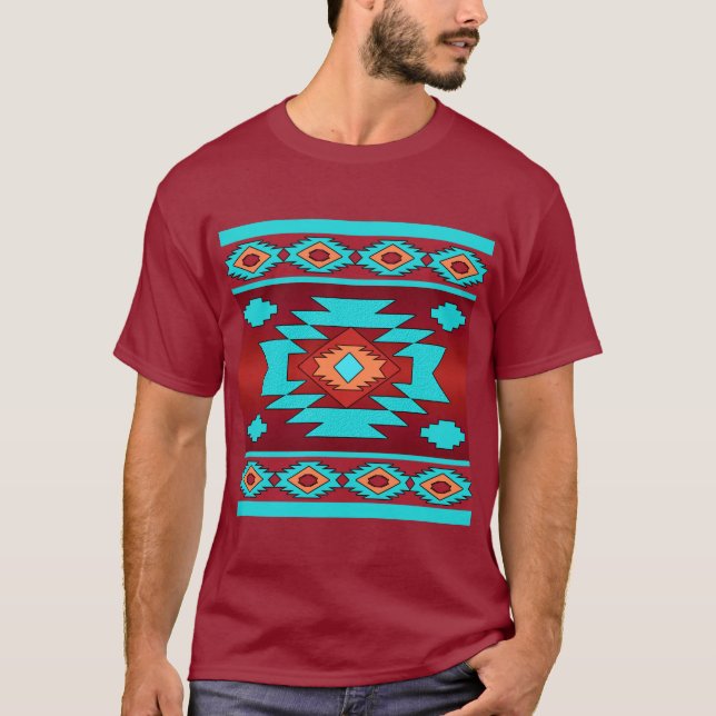 Camiseta Padrão tribal do sudoeste. (Frente)