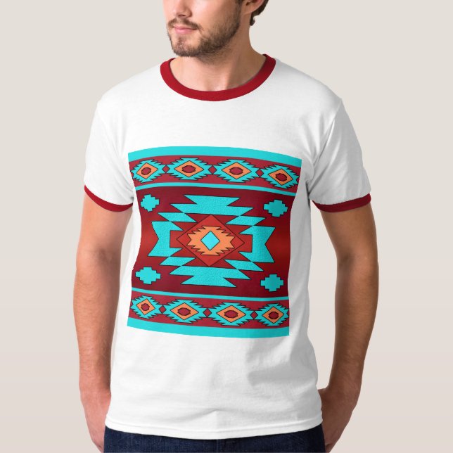 Camiseta Padrão tribal do sudoeste. (Frente)
