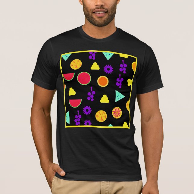 Camiseta Padrão Tropical de Neon Paradise (Frente)