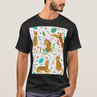 Camiseta Padrão tropical dos Leopardos tribais infantis