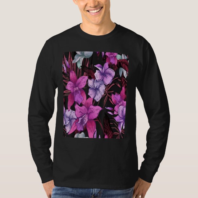Camiseta Padrão Tropical Invisível (Frente)