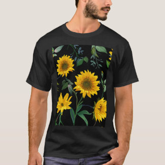 Camiseta Padrão uniforme de ilustração de flor solar