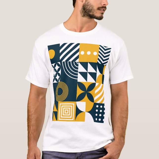 Camiseta Padrão Universal: Papel de parede, Têxtil, Web. (Frente)