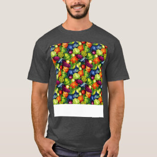 Camiseta Padrão Vegetal Sem Costura Veggie Leafy Green Sala