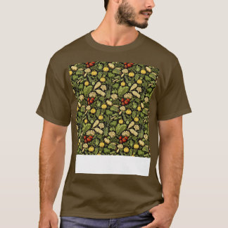 Camiseta Padrão Vegetal Sem Costura Veggie Leafy Green Sala
