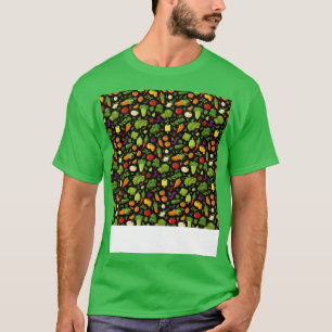 Camiseta Padrão Vegetal Sem Costura Veggie Leafy Green Sala