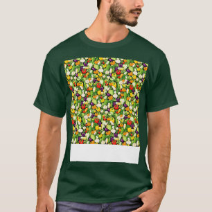 Camiseta Padrão Vegetal Sem Costura Veggie Leafy Green Sala