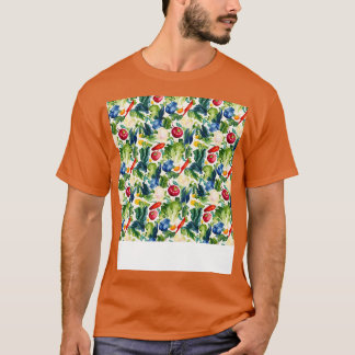 Camiseta Padrão Vegetal Sem Costura Veggie Leafy Green Sala