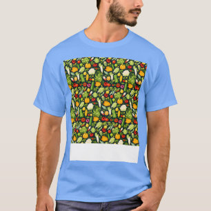 Camiseta Padrão Vegetal Sem Costura Veggie Leafy Green Sala