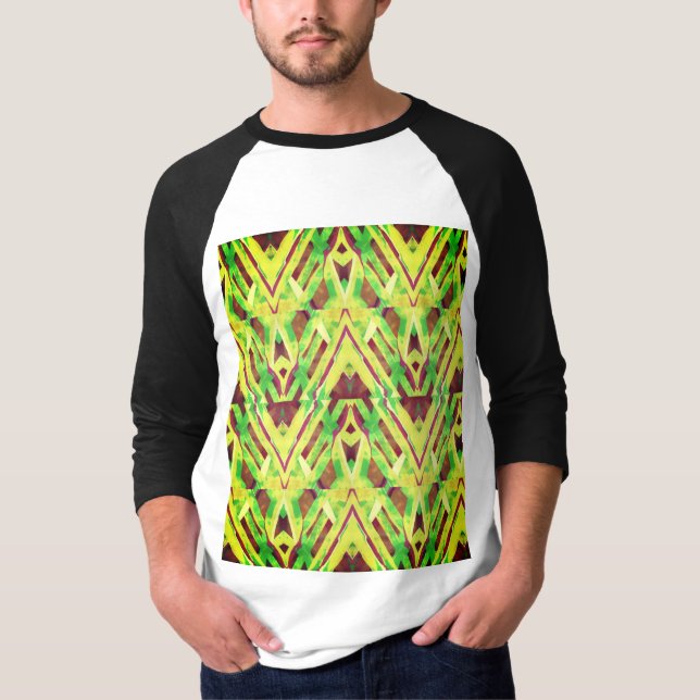 Camiseta Padrão verde e castanho (Frente)