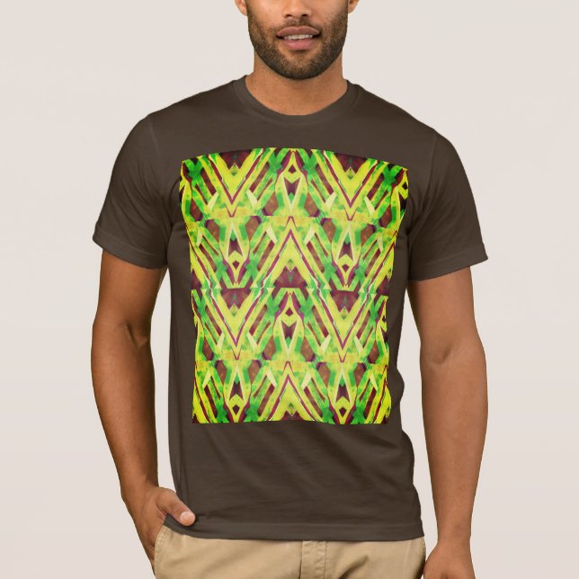 Camiseta Padrão verde e castanho (Frente)