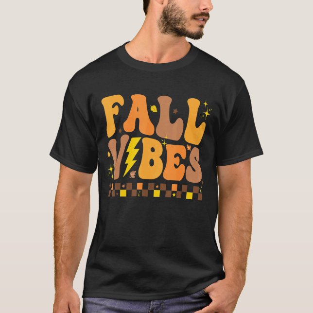 Camiseta Padrão Verificado de Víblias de queda do Groovy Re (Frente)