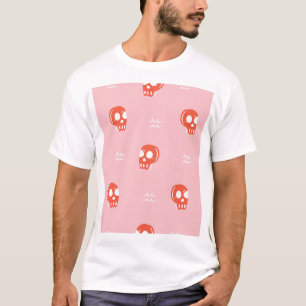 Camiseta Padrão Vintage Red Skull Head