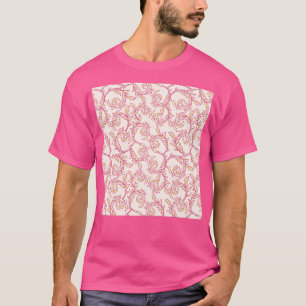Camiseta Padrão Vitoriano Floral Rosa Pastel