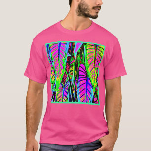 Camiseta Padrão Vivid Neon Leaves