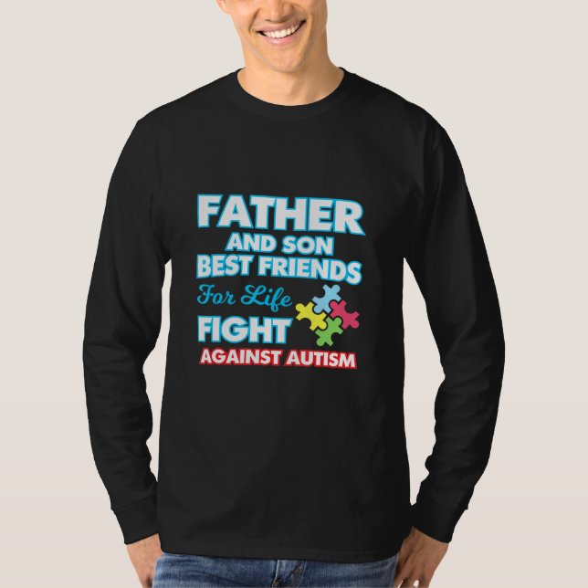 Camiseta Padre Ans Son Bff Autismo Sensibilização Design (Frente)
