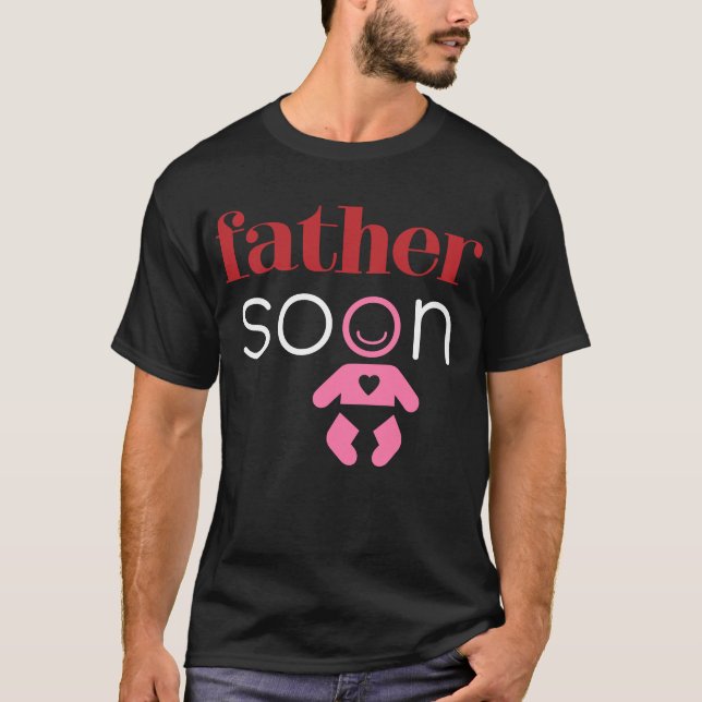 Camiseta Padre Brevemente Bebê Garota Vermelha Rosa Fundiçã (Frente)