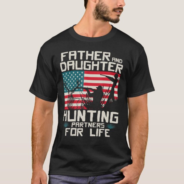 Camiseta Padre Daughn Hunting Partners American Flag (Frente)
