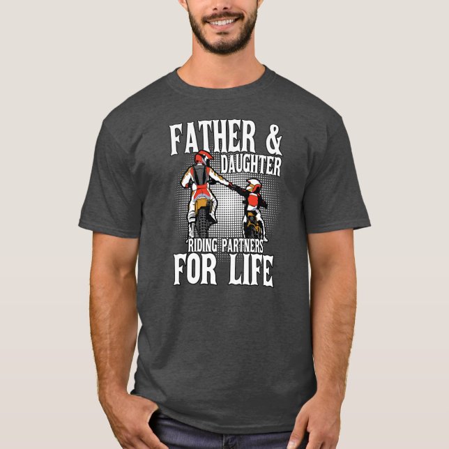 Camiseta Padre Daughn Riding Partners Moto Dirt Bike  (Frente)