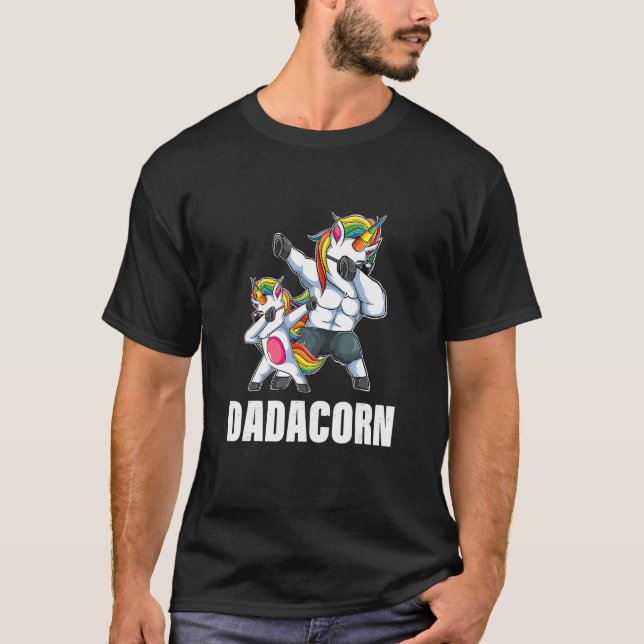 Camiseta Padre Day Dadacorn Pai Unicorn Unicorn Para Homens (Frente)
