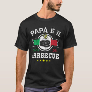 Camiseta Padre de CHURRASCO Mens Papà Capo Del Barbecue Gri