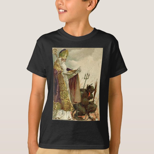 Camiseta Padre do Krampus do Tridente de São Nicolau (Frente)