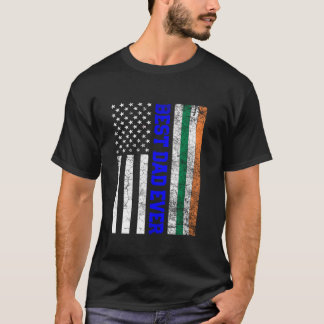 Camiseta Padre Dom do Dia Policial Pai Bandeira Irlandesa A