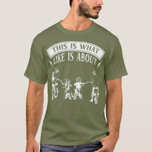 Camiseta Padre e Crianças Camarão e Presente de Motocross