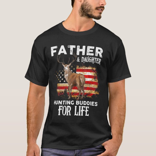 Camiseta Padre E Filha Caçando Amigos Por (Frente)