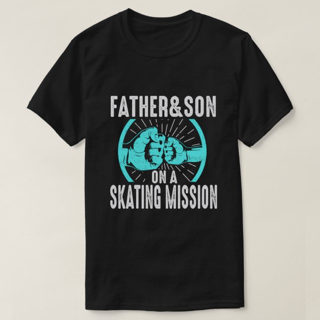 Camiseta Padre e Filho Skating Skateboard Pai Presente (Frente do Design)