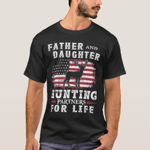 Camiseta Padre E Parceiros De Caça À Filha Para A Vida Amer