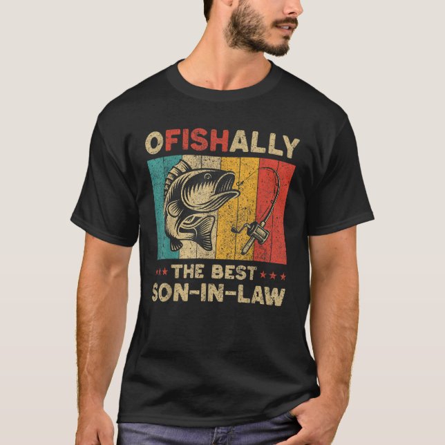Camiseta Padre Engraçado Pescar Ofishalmente O Melhor Filho (Frente)