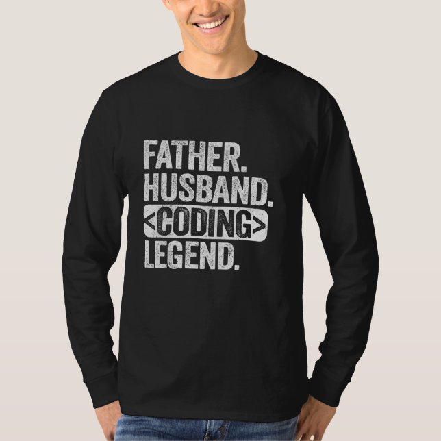 Camiseta Padre Husband Coding Legend Programador Funny Prog (Frente)