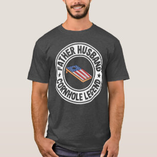 Camiseta Padre Husband Cornhole Legend American Flag Consel